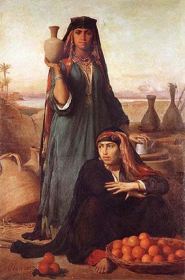 unknow artist Women Selling Water and Oranges on the Road to Heliopolis Sweden oil painting art